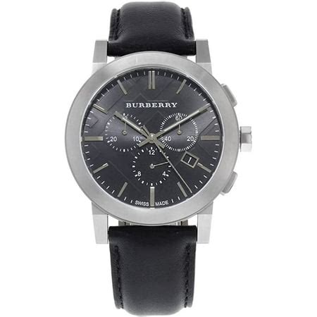 burberry checkered charcoal leather strap watch|Burberry Women's BU9356 Large Check Black Leather Strap .